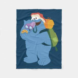 Cookie Monster Searching for Cookies Fleece Blanket