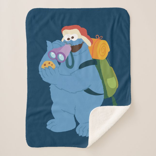 Cookie Monster Searching for Cookies Sherpa Blanket (Front)