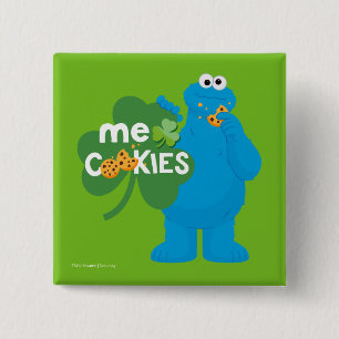 Cookie Monster Shamrock Love 15 Cm Square Badge