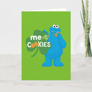 Cookie Monster Shamrock Love Holiday Card