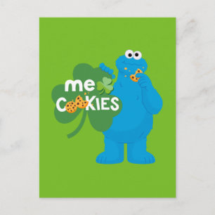 Cookie Monster Shamrock Love Postcard