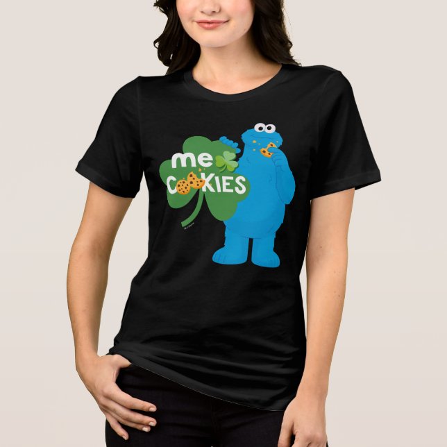 Cookie Monster | Shamrock Love Tri-Blend Shirt (Front)