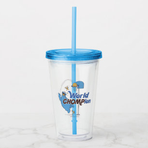 Cookie Monster   Shooting Basketball Hoops Acrylic Tumbler