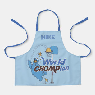 Cookie Monster Shooting Basketball Hoops Apron