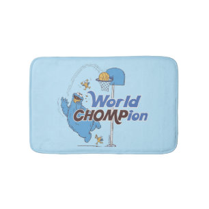 Cookie Monster Shooting Basketball Hoops Bath Mat