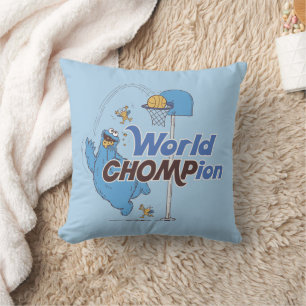 Cookie Monster Shooting Basketball Hoops Cushion