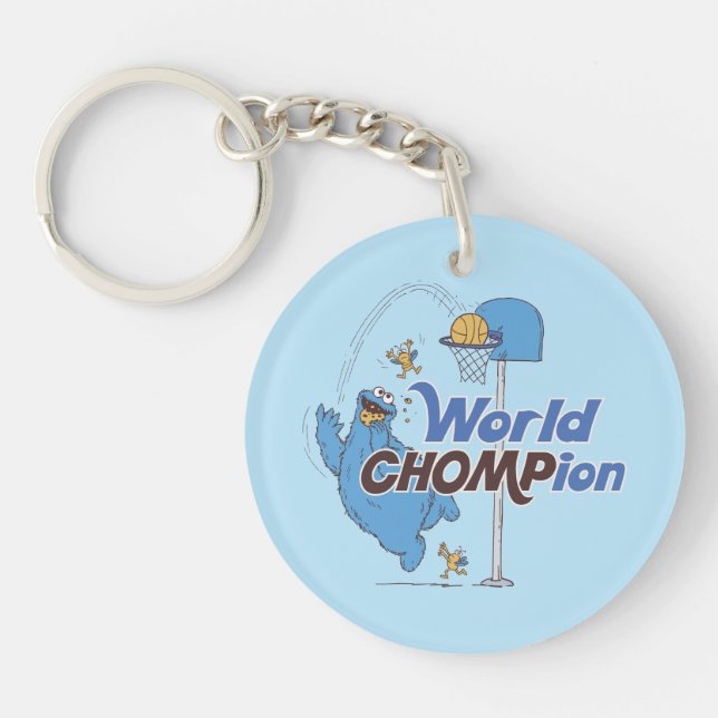 Cookie Monster | Shooting Basketball Hoops Key Ring (Front)