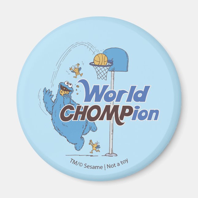 Cookie Monster | Shooting Basketball Hoops Magnet (Front)