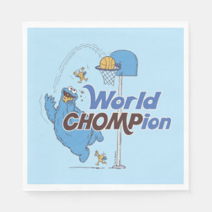 Cookie Monster   Shooting Basketball Hoops Napkin