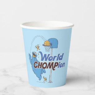 Cookie Monster   Shooting Basketball Hoops Paper Cups