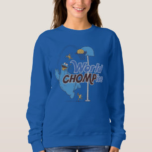 Cookie Monster   Shooting Basketball Hoops Sweatshirt