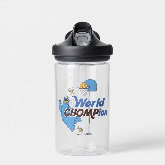 Cookie Monster | Shooting Basketball Hoops Water Bottle (Front)