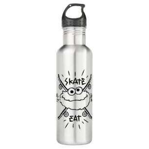 Cookie Monster Skate Logo - Skate, Eat, 24/7 710 Ml Water Bottle