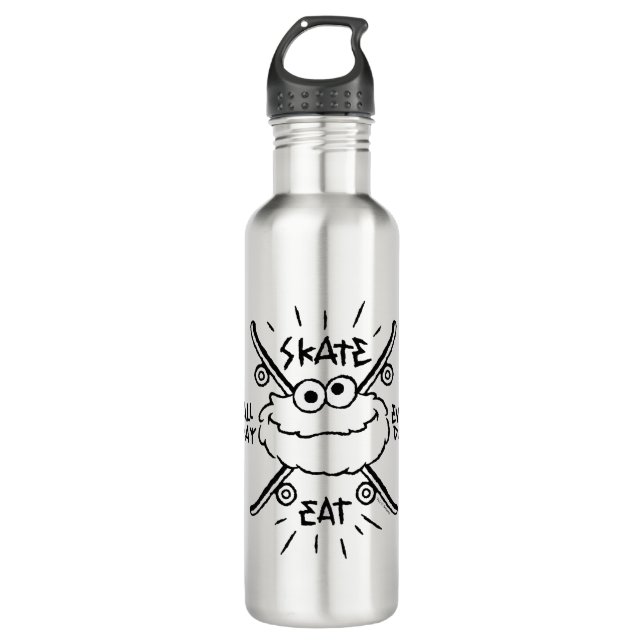 Cookie Monster Skate Logo - Skate, Eat, 24/7 710 Ml Water Bottle (Front)