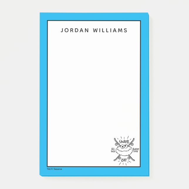 Cookie Monster Skate Logo - Skate, Eat, 24/7 Post-it Notes (Front)