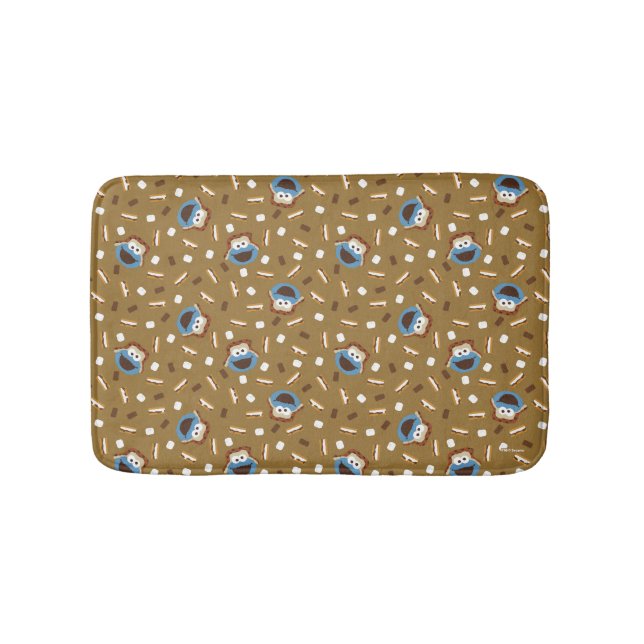 Cookie Monster S'mores Pattern Bath Mat (Front)