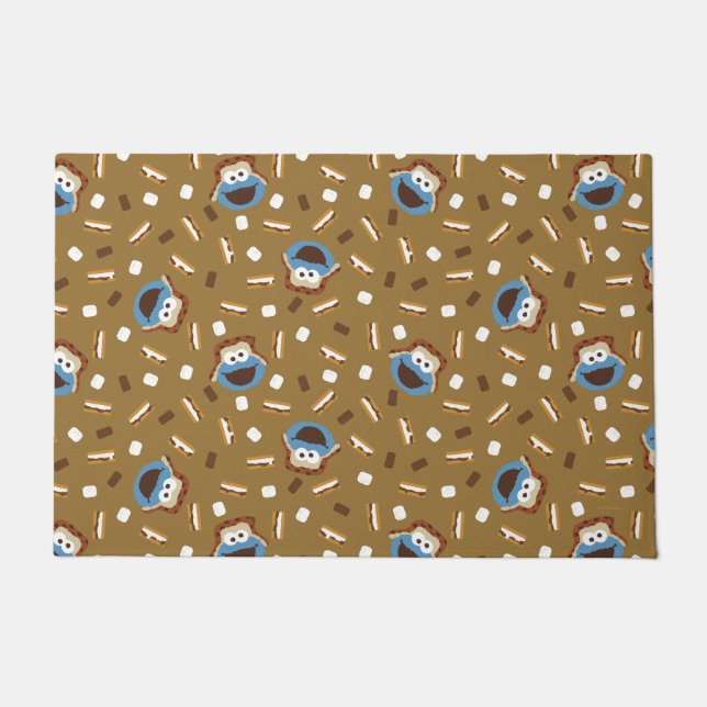 Cookie Monster S'mores Pattern Doormat (Front)