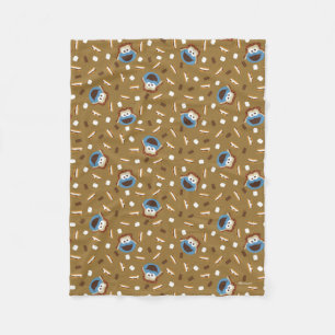 Cookie Monster S'mores Pattern Fleece Blanket