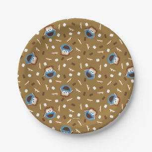 Cookie Monster S'mores Pattern Paper Plate