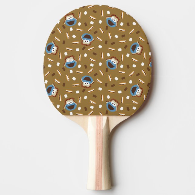 Cookie Monster S'mores Pattern Ping Pong Paddle (Front)