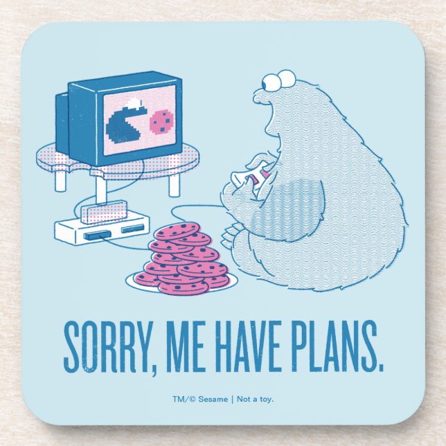Cookie Monster | Sorry, Me Have Plans Coaster (Front)
