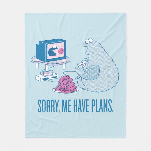 Cookie Monster | Sorry, Me Have Plans Fleece Blanket (Front)