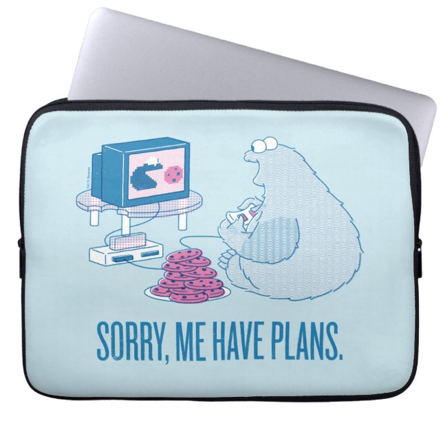 Cookie Monster | Sorry, Me Have Plans Laptop Sleeve (Front)