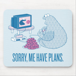 Cookie Monster   Sorry, Me Have Plans Mouse Mat