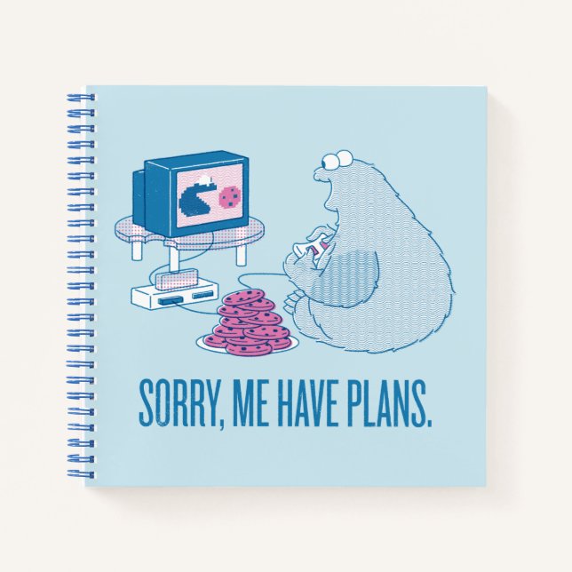 Cookie Monster | Sorry, Me Have Plans Notebook (Front)