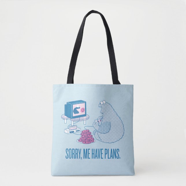 Cookie Monster | Sorry, Me Have Plans Tote Bag (Front)