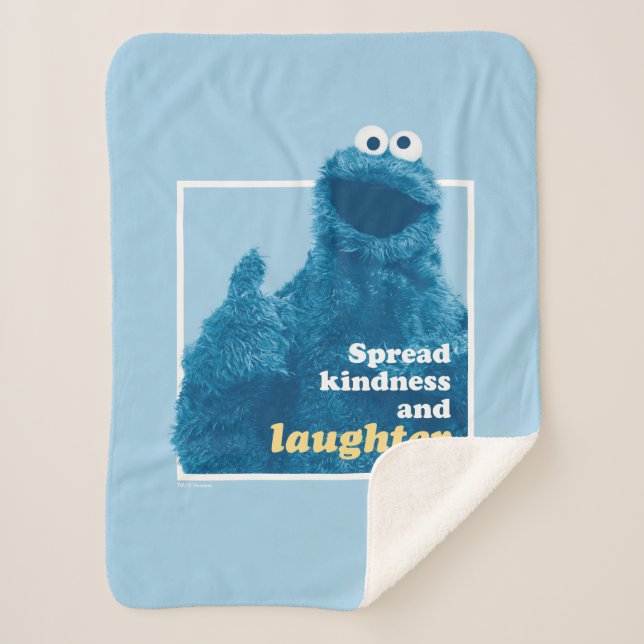 Cookie Monster | Spread Kindness and Laughter Sherpa Blanket (Front)