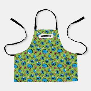 Cookie Monster Sticker Pattern Apron