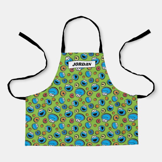 Cookie Monster Sticker Pattern Apron (Front)