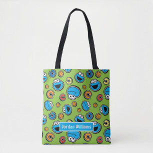 Cookie Monster Sticker Pattern Tote Bag