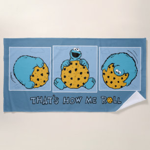 Cookie Monster That's How Me Roll Beach Towel