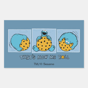 Cookie Monster That's How Me Roll Rectangular Sticker