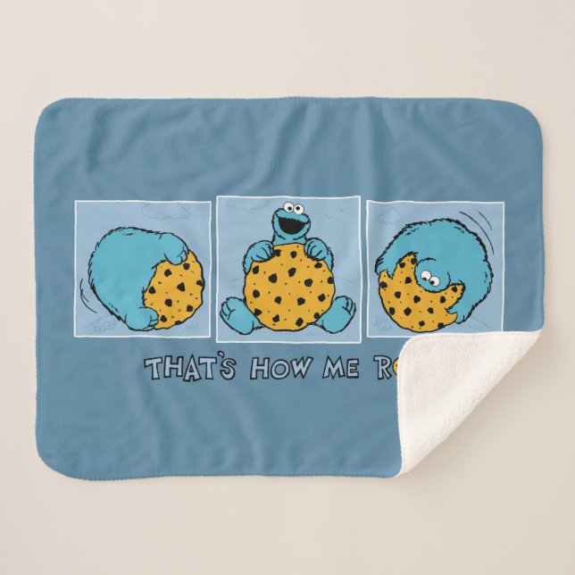 Cookie Monster | That's How Me Roll Sherpa Blanket (Front (Horizontal))