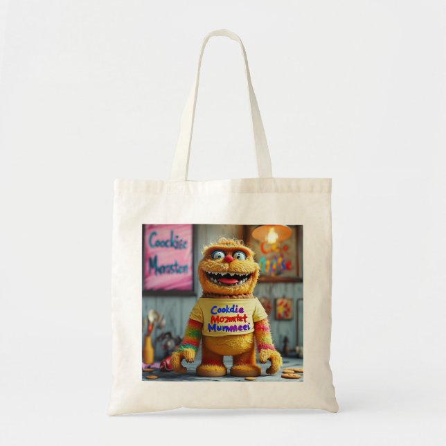 Cookie Monster Tote Bag – Fun & Durable Eco-Friend (Front)