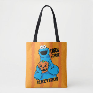 Cookie Monster - Trick Or Treat   Add Your Name Tote Bag