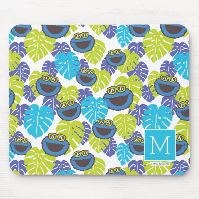 Cookie Monster | Tropical Pattern Mouse Mat (Front)