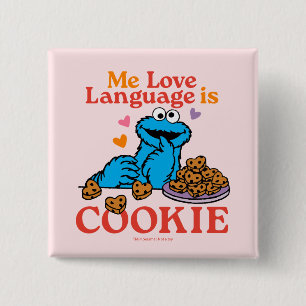 Cookie Monster Valentine's Day Quote 15 Cm Square Badge