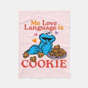 Cookie Monster Valentine's Day Quote Fleece Blanket