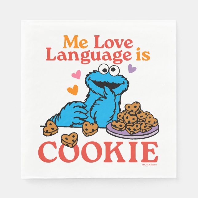 Cookie Monster | Valentine's Day Quote Napkin (Front)