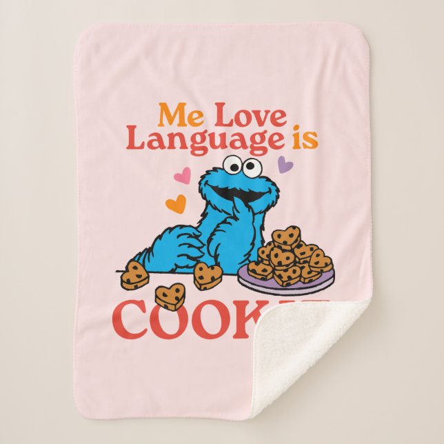 Cookie Monster | Valentine's Day Quote Sherpa Blanket (Front)