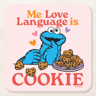 Cookie Monster Valentine's Day Quote Square Paper Coaster