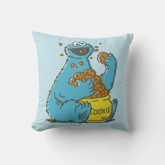 Cookie Monster Vintage Cushion (Front)