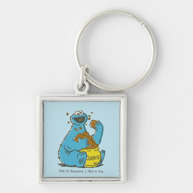 Cookie Monster Vintage Key Ring (Front)