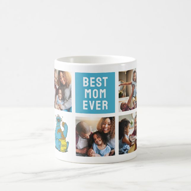 Cookie Monster Vintage | Mum Photo Collage Coffee Mug (Center)