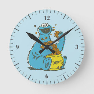 Cookie Monster Vintage Round Clock