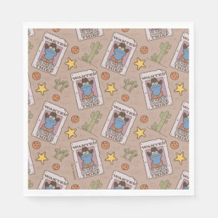 Cookie Monster Wanted Pattern Napkin